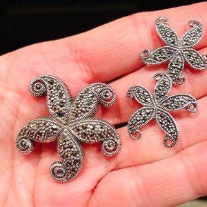 Vintage Sterling Silver Starfish Set
